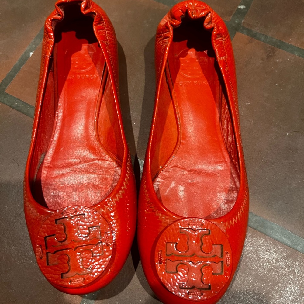 Tory Burch Orange Ballet Flats